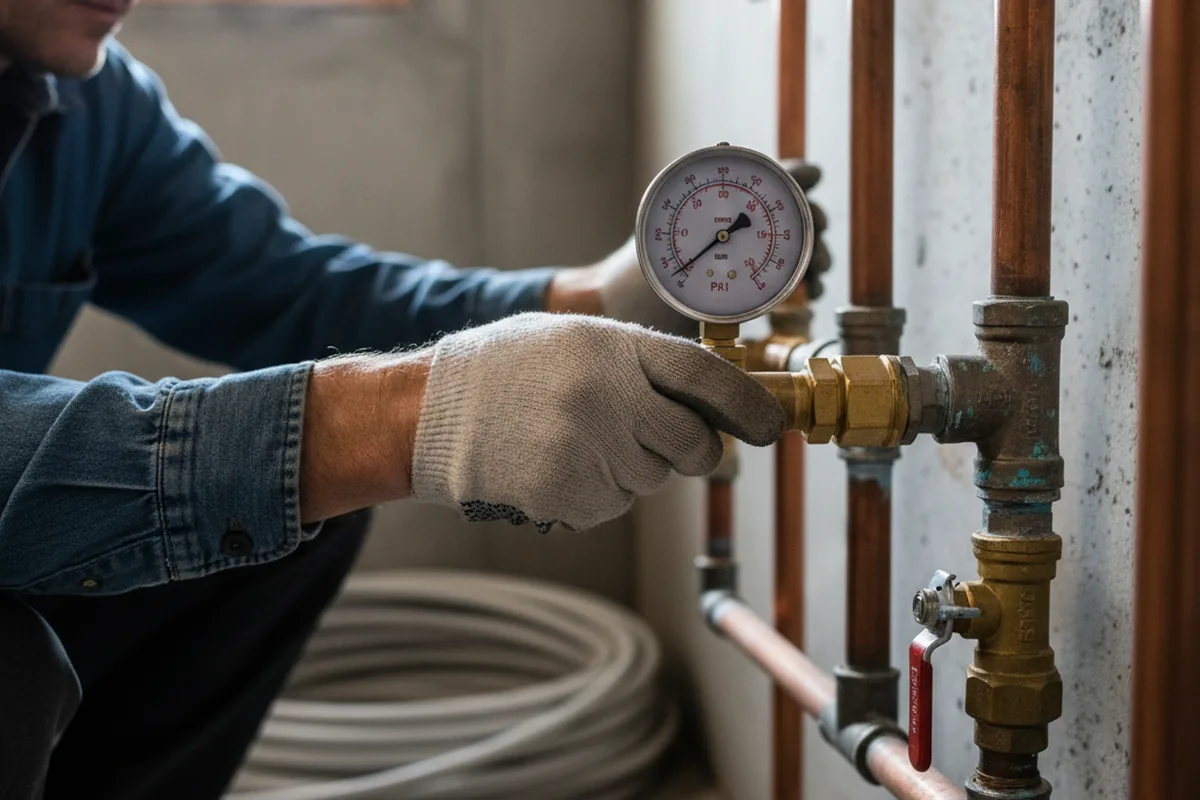 Pressure testing a repaired line during Water Line Repair in Payson